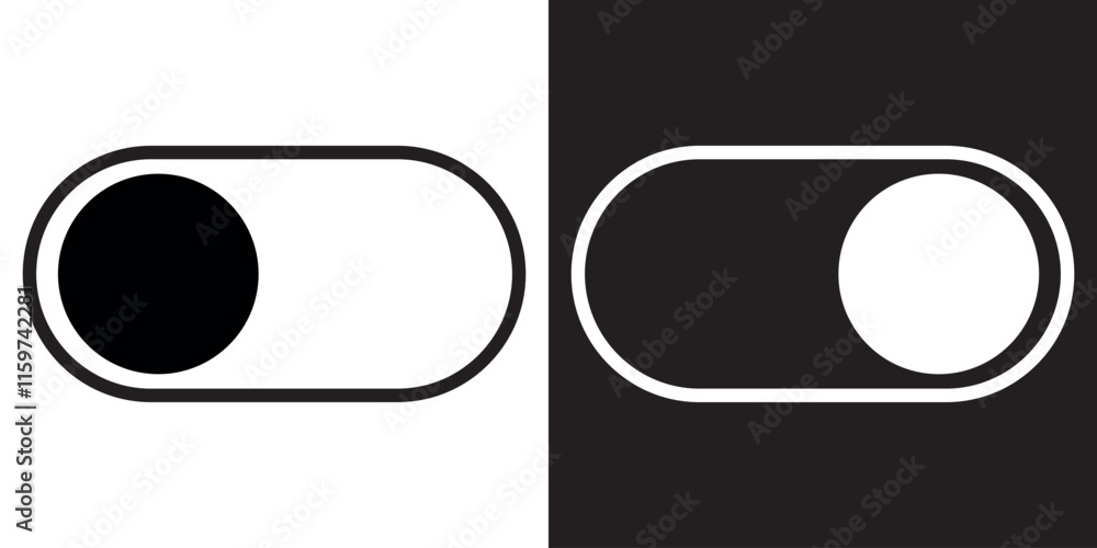 Vector design sliding button day and night. Concept: Day, night, ux, ui, button, interface.