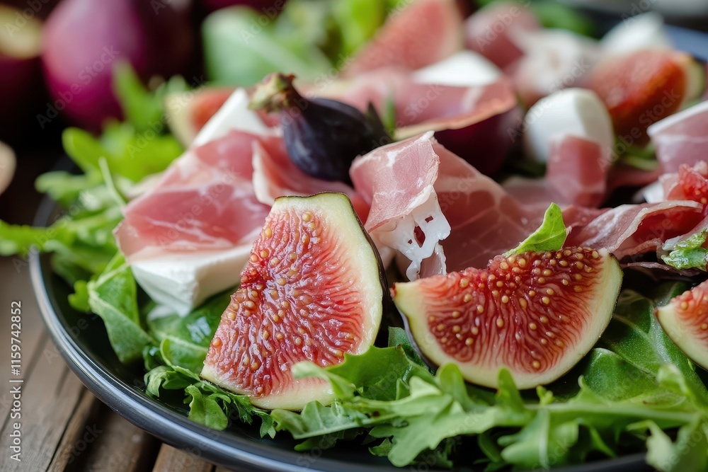 raw mozzarella salad with ham and figs raw mozzarella salad with ham and figs