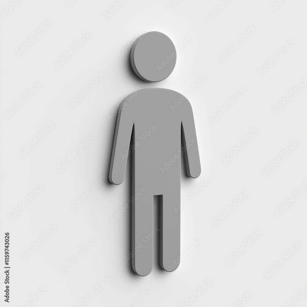 3d render of gray male user icon on white background 3d render of gray male user icon on white background