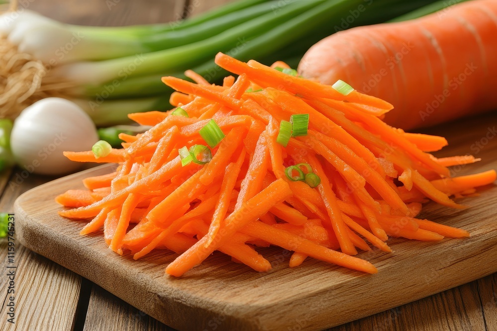 Shredded cabbage salad with carrots and green onions Shredded cabbage salad with carrots and green onions