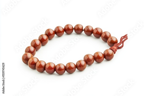 Single prayer bead on white used for design It counts repetitions of prayers or chants photo