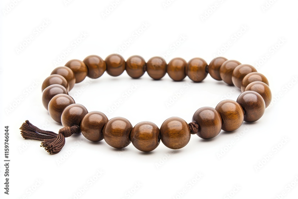solitary prayer beads on white backdrop solitary prayer beads on white backdrop