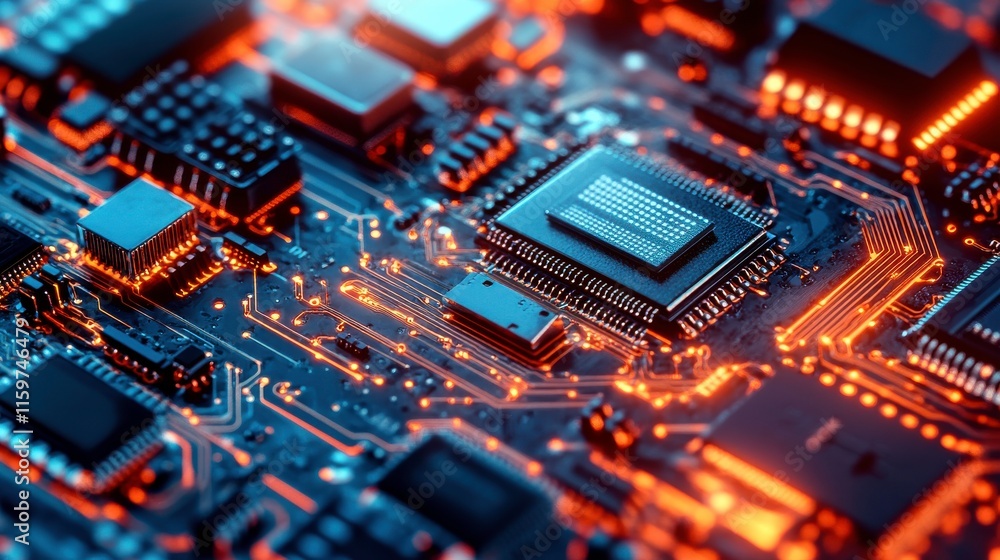 Obraz premium Microchip Design in Tech Workshop Environment