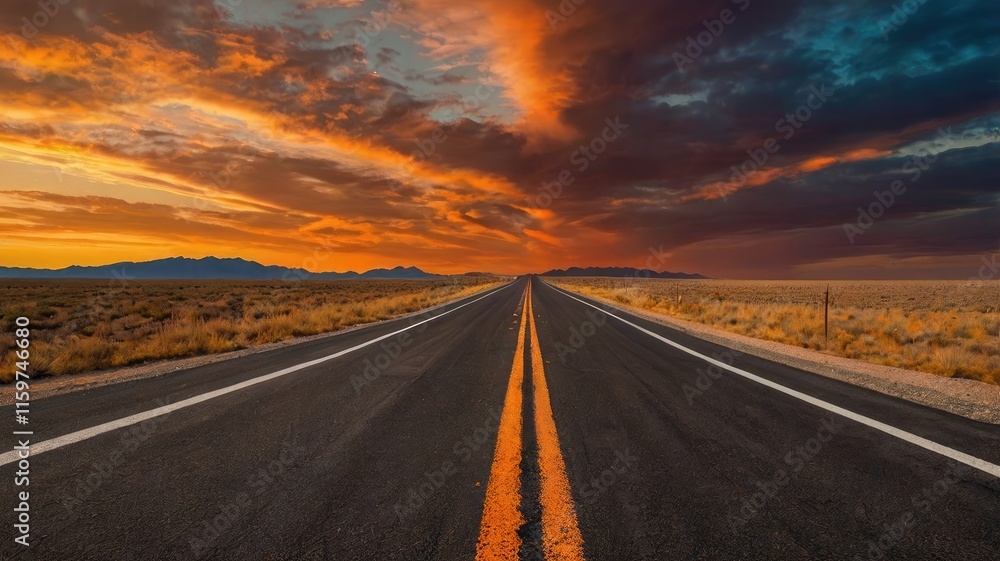 asphalt road trip,Wide asphalt stretch leading to a bright orange horizon
asphalt road trip,Wide asphalt stretch leading to a bright orange horizon
