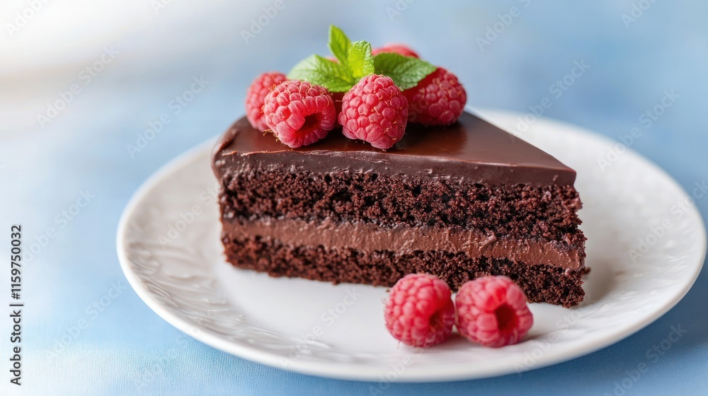 Delicious Chocolate Cake with Raspberries Delicious Chocolate Cake with Raspberries