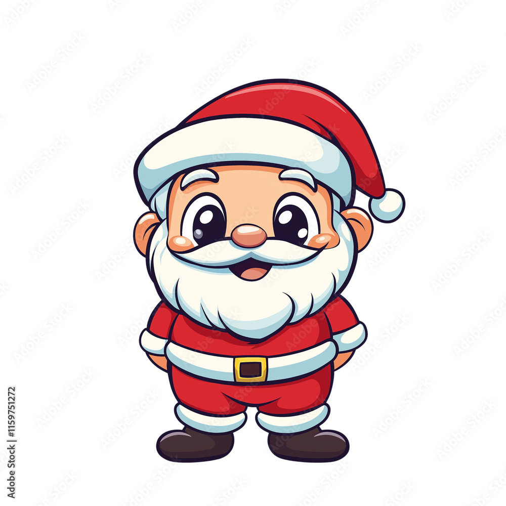 Happy Cartoon Santa Claus Standing with a Cheerful Expression Happy Cartoon Santa Claus Standing with a Cheerful Expression