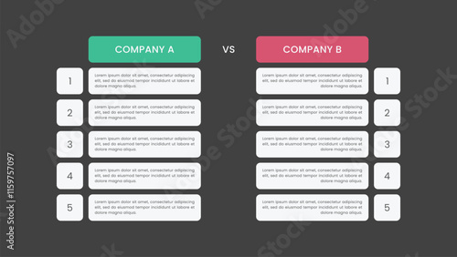 Company comparison infographic design