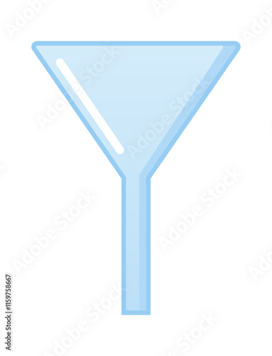 Glass conical funnel laboratory equipment