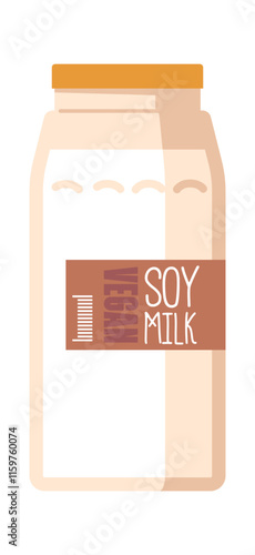 Vegan soy milk glass bottle