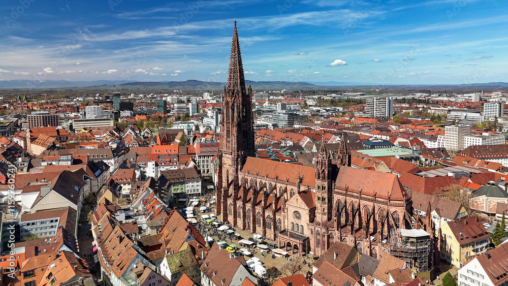 Aerial view of the city of Freiburg im Breisgau in Germany. Aerial view of the city of Freiburg im Breisgau in Germany.