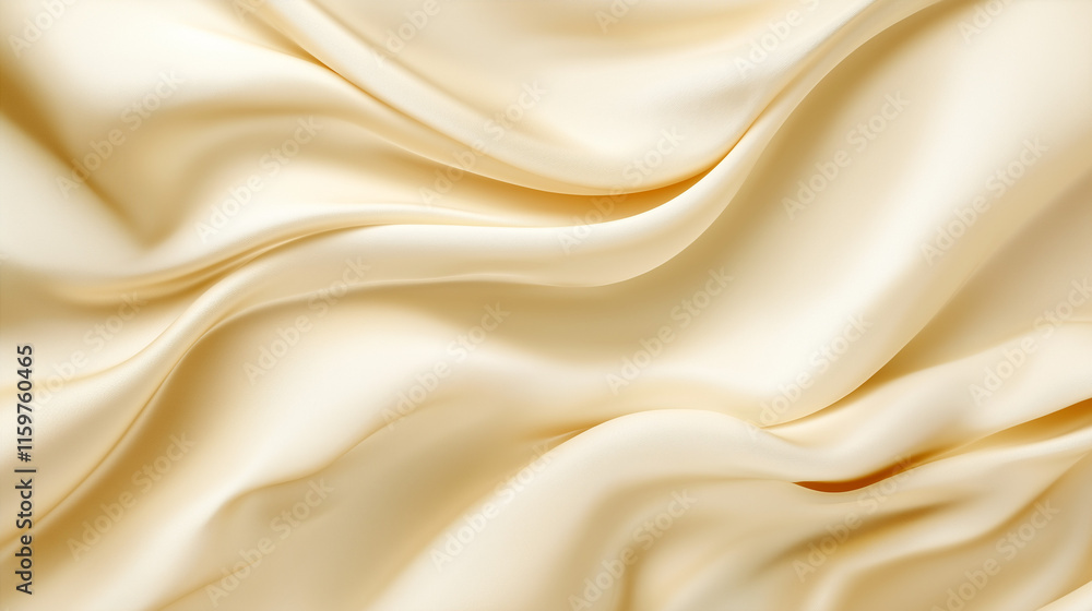 Obraz premium smooth elegant wavy deep beige silk cloth fabric material texture. silk satin Shiny smooth fabric. Soft folds. Luxury background