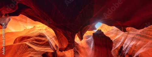 Artistic sandstone walls in famous antelope canyon near page in arizona usa - Art and travel concept for websites, wallpapers, travel cards, cards