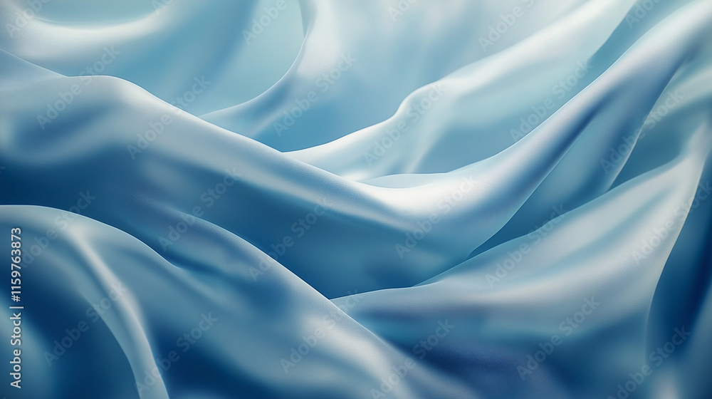 Obraz premium smooth elegant wavy deep blue silk cloth fabric material texture. silk satin Shiny smooth fabric. Soft folds. Luxury background