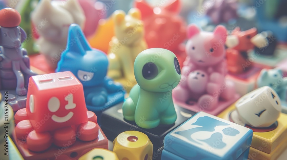 Fototapeta premium Colorful plastic toys and blocks.