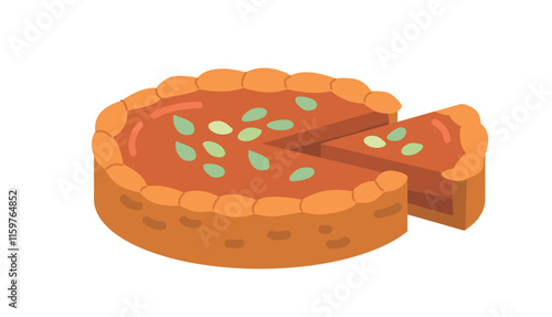 Sweet fruit pie with seeds