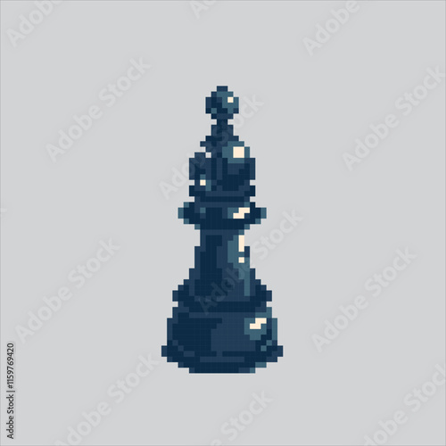 Pixel art illustration Chess Bishop. Pixelated Chess Piece.  Chess Bishop Piece Icon pixelated for the pixel art game and icon for website and video game. old school retro.