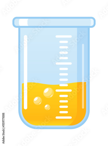 Measuring cup with chemical liquid
