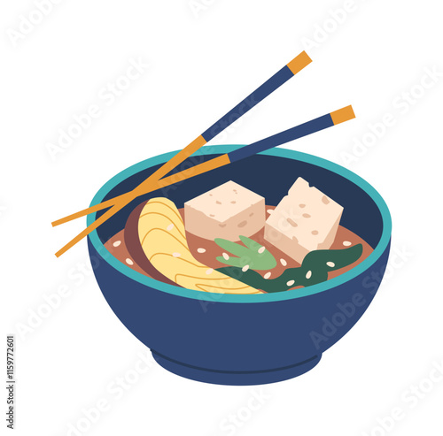 Chinese soy sauce bowl vector illustration
