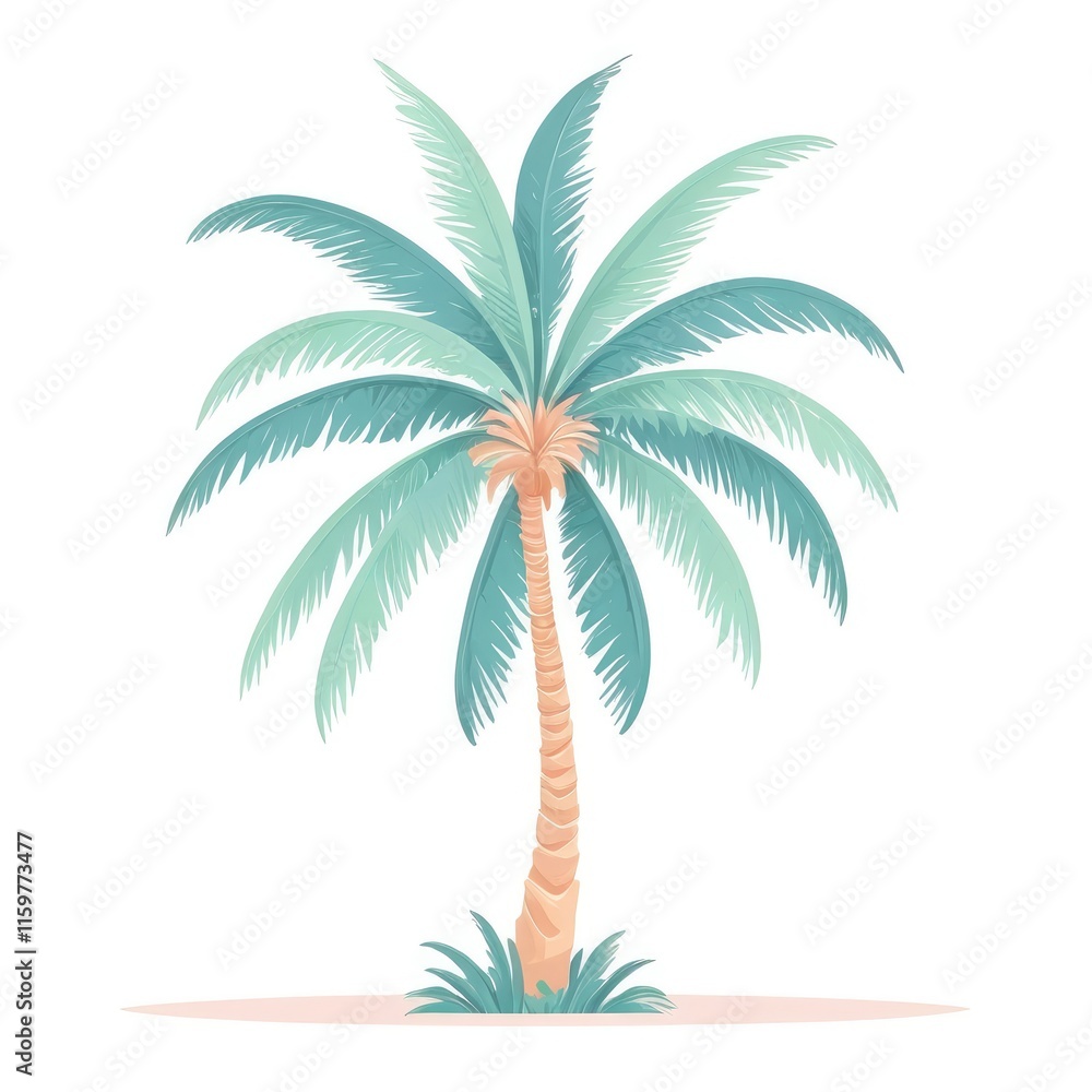 Obraz premium palm tree clipart, Pastel palm tree clipart