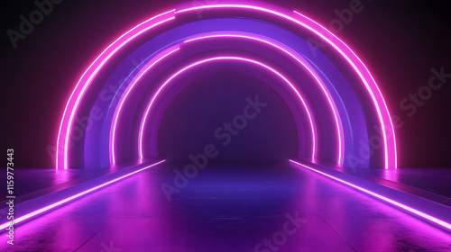 3d rendering of Purple and pink abstract geometric background. Scene for advertising, technology, showcase, banner, game, sport, cosmetic, business, metaverse. Sci-Fi Illustration. Product display


