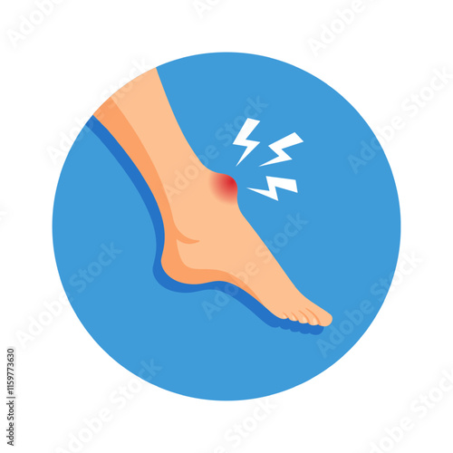 Bump injury on leg ankle vector illustration