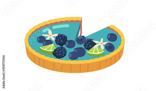 Baked jelly pie vector illustration