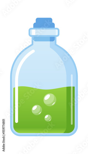 Bottle chemical equipment, glassware vector illustration