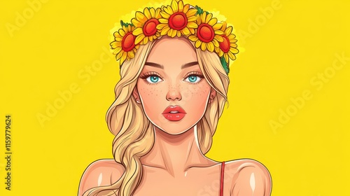 Discover a vibrant hippie illustration that embodies the carefree essence of the free spirit lifestyle with retro flair. photo