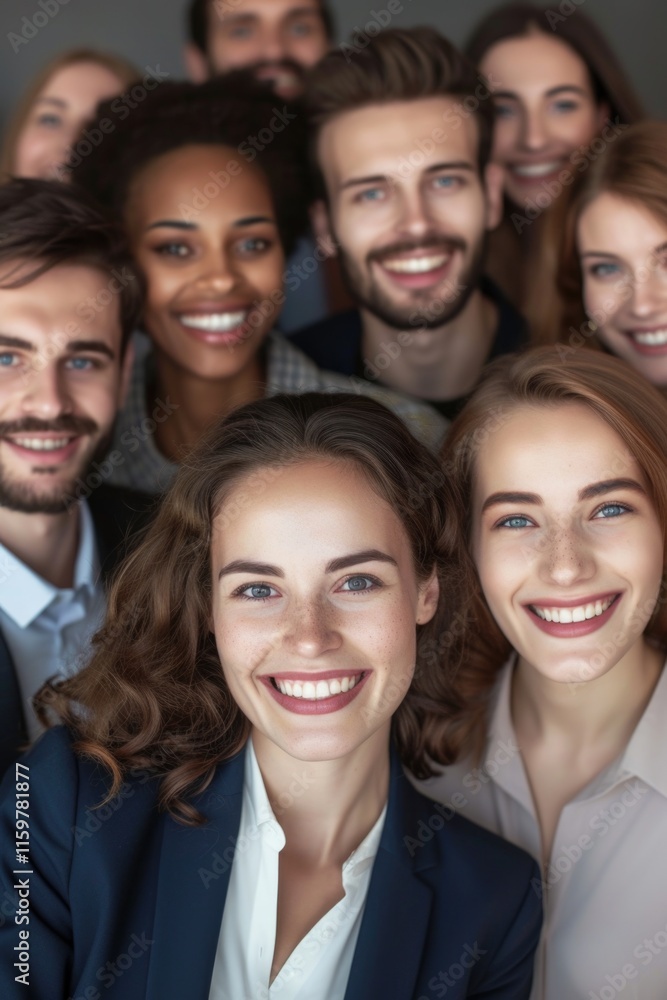 Positive and friendly business team smiling at the camera. Positive and friendly business team smiling at the camera.