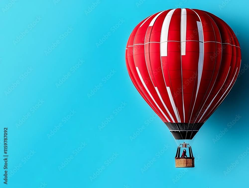 Obraz premium A red and white hot air balloon flying in the sky
