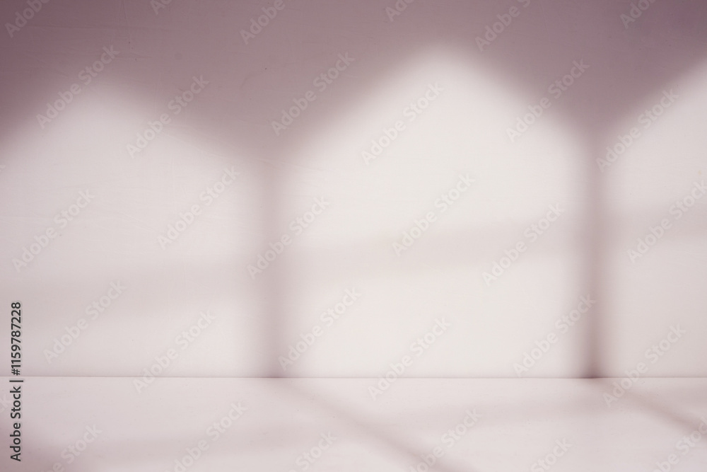 Minimalist studio display with window shadow Minimalist studio display with window shadow