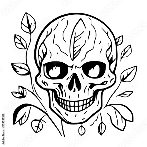 Artistic Skull Illustration Vector