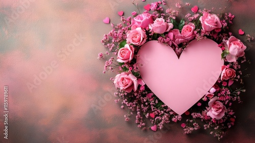 Obraz na płótnie
romantic pink bouquet of heart shape paper flowers for Valentine banners or greeting card.
w salonie