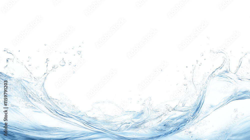 Dynamic Blue Water Wave Splashing with Droplets on a transparent Background for Freshness and Energy Concepts Dynamic Blue Water Wave Splashing with Droplets on a transparent Background for Freshness and Energy Concepts