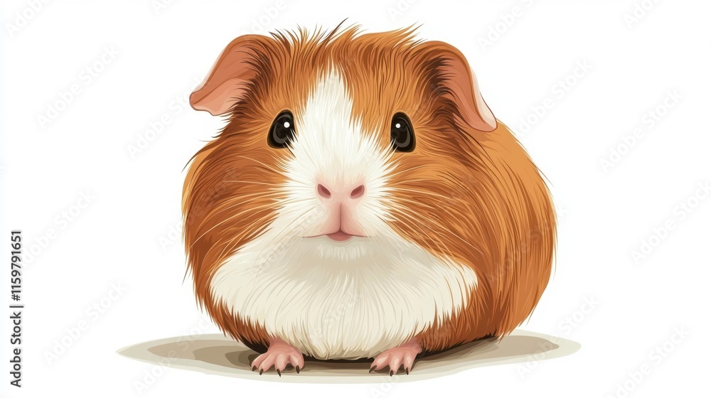 Adorable Orange and White Guinea Pig Portrait Adorable Orange and White Guinea Pig Portrait