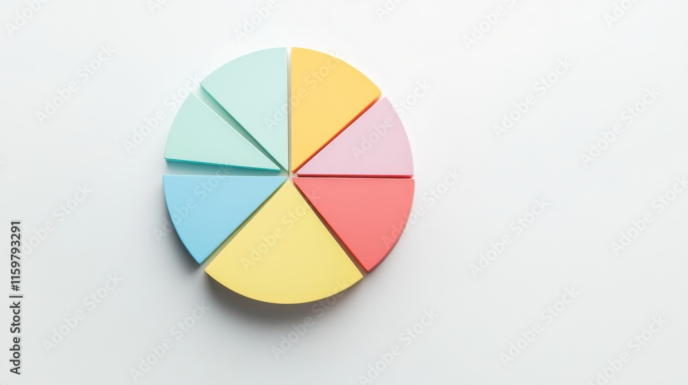 GDP pie chart. Featuring colorful segments on a white background GDP pie chart. Featuring colorful segments on a white background