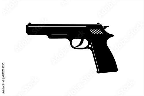 Gun silhouette vector on a white background