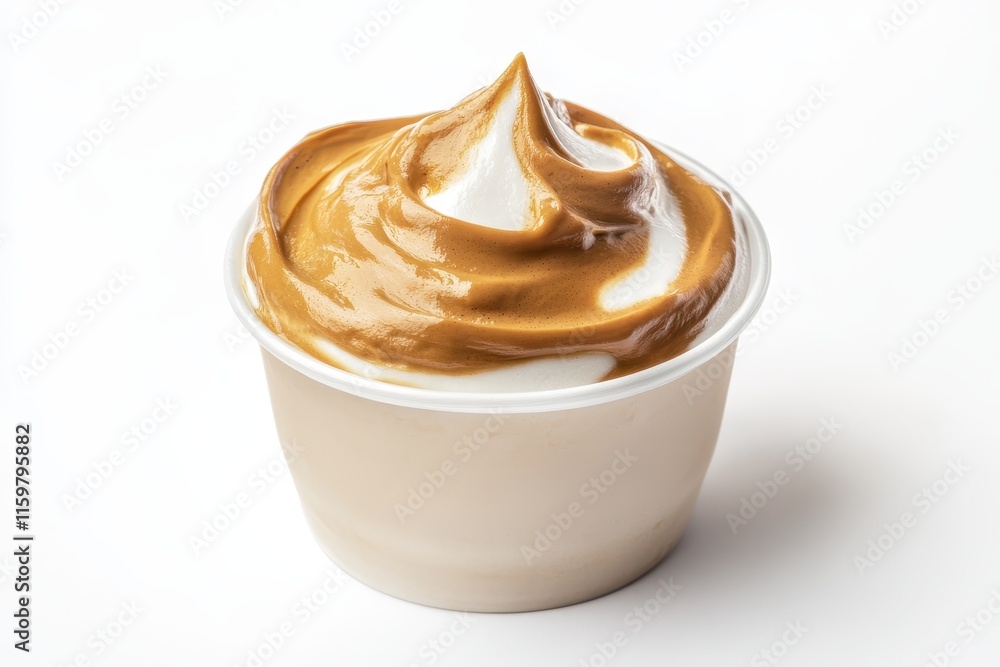 Cappuccino on white backdrop Dalgona coffee Milk foam Premium coffee image