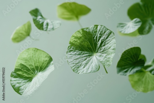 Centella asiatica leaves on water s surface photo