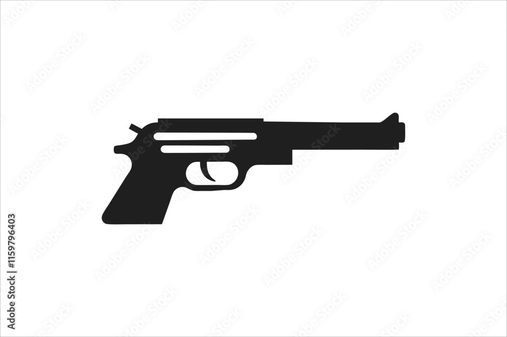 Gun silhouette vector on a white background Gun silhouette vector on a white background