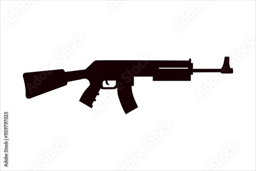 Gun silhouette vector on a white background