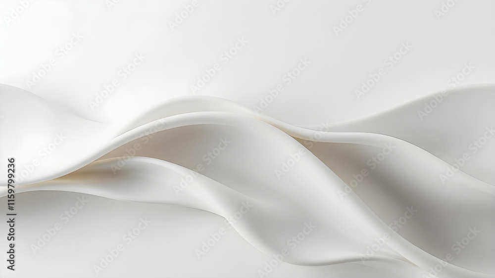 Obraz premium Gentle overlapping waves in muted porcelain and pale fog gray, with a silky texture and soft directional light creating a tranquil and clean backdrop