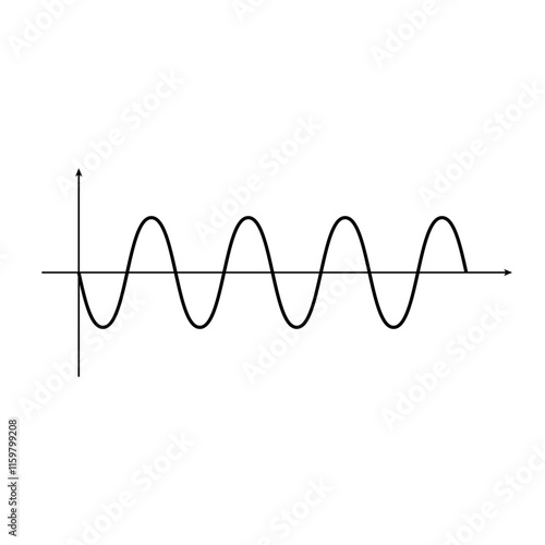 Transverse wave in physics. Direction of particle motion. Crest, trough, wavelength and amplitude of the wave.