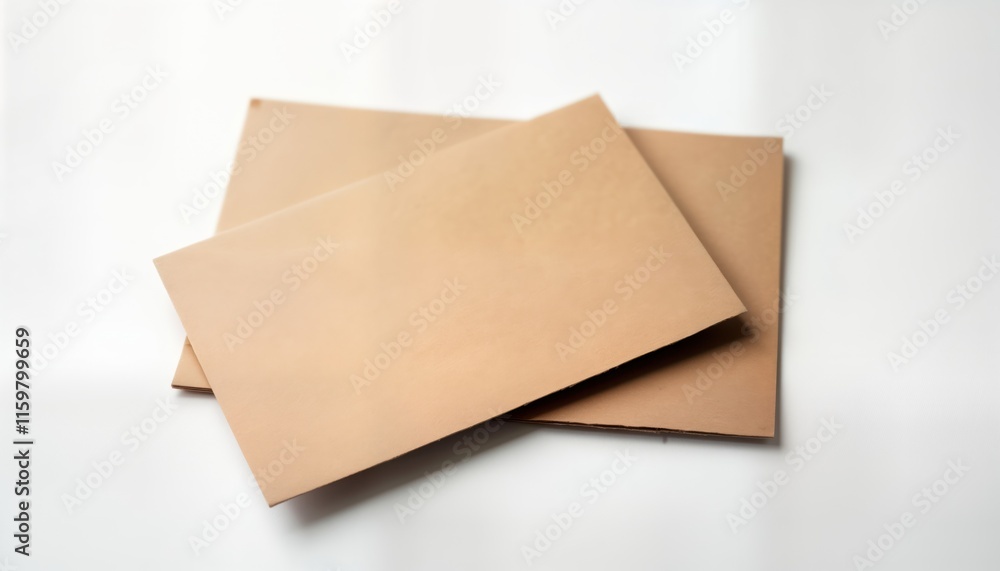 Mockup of empty kraft paper, business card. Branding presentation. Blank brown paper sheets lay on white background. Minimalist design for business cards mockup. Empty paper, business cards, branding Mockup of empty kraft paper, business card. Branding presentation. Blank brown paper sheets lay on white background. Minimalist design for business cards mockup. Empty paper, business cards, branding