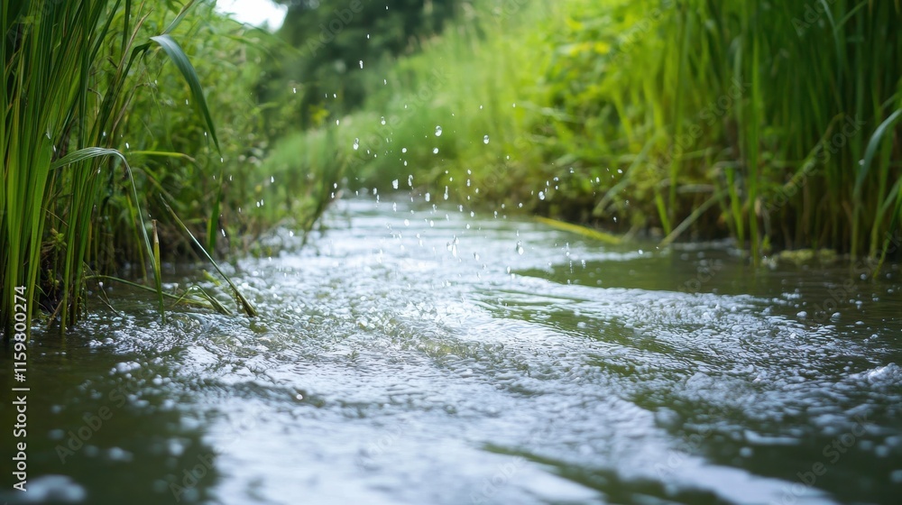 Obraz premium Toxins in Polluted River Ecosystem Under Natural Light