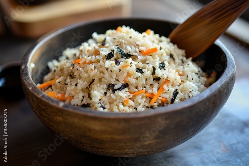 Delicious Songpyeon and medicinal rice enjoyed with family during the traditional Korean holiday of Chuseok photo