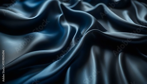Dark deep blue slik fabric wavy background