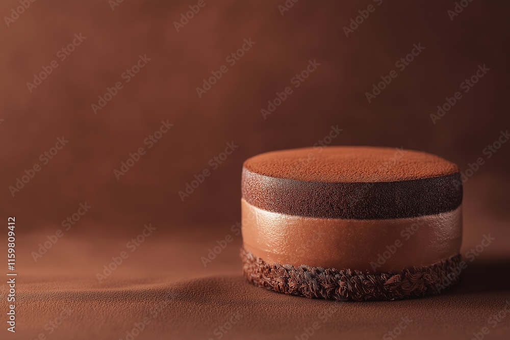 Luxurious Mocha Mousse Cake on Monochromatic Background: A Study in Elegance Luxurious Mocha Mousse Cake on Monochromatic Background: A Study in Elegance