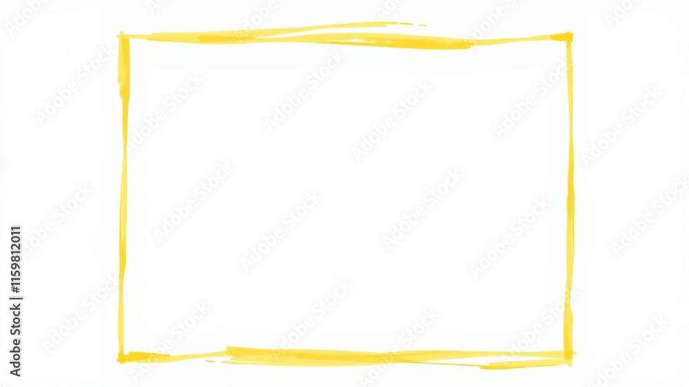 square rectangle frame with vibrant acrylic paint on white background with yellow border, perfect for overlay element, artistic decor, invitation photo, copy space, copy space, artistic square rectangle frame with vibrant acrylic paint on white background with yellow border, perfect for overlay element, artistic decor, invitation photo, copy space, copy space, artistic