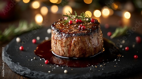 Gourmet Filet Mignon Steak Festive Holiday Dinner